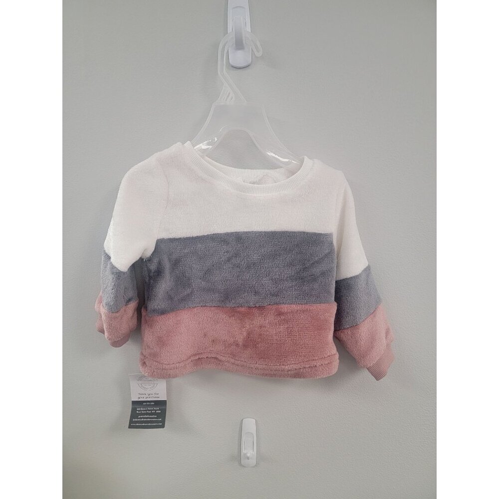 Striped Fleece Baby Sweater 3-6 months